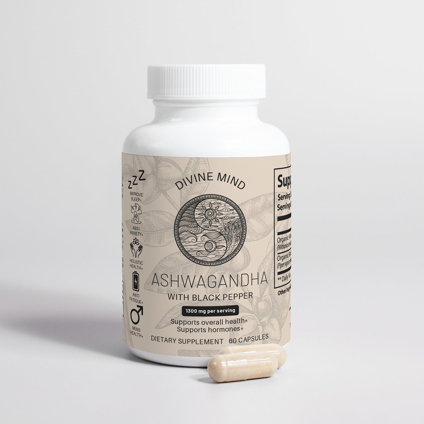 Ashwagandha With Black Pepper - 60 Capsules