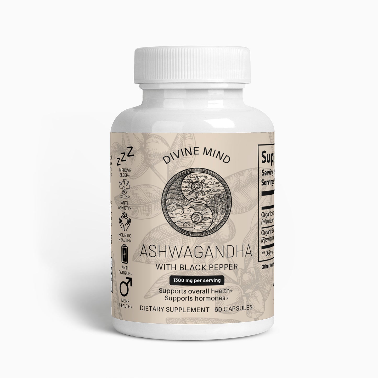 Ashwagandha With Black Pepper - 60 Capsules